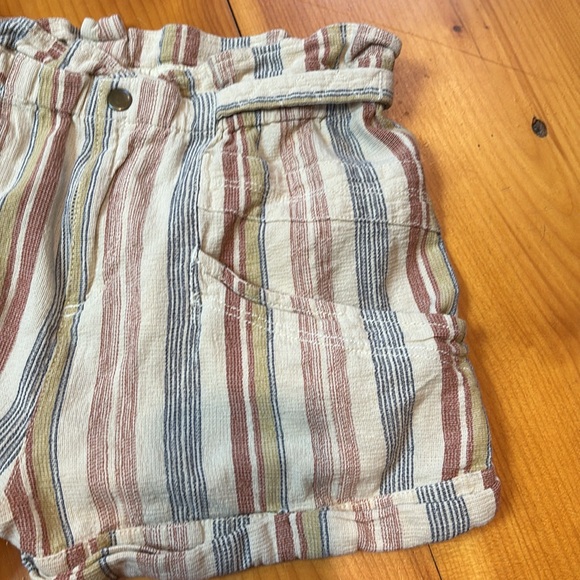 FREE PEOPLE XS Topanga Cotton Yarn Dye Shorts 2” Paper Bag Waist Cuffed - Picture 4 of 10